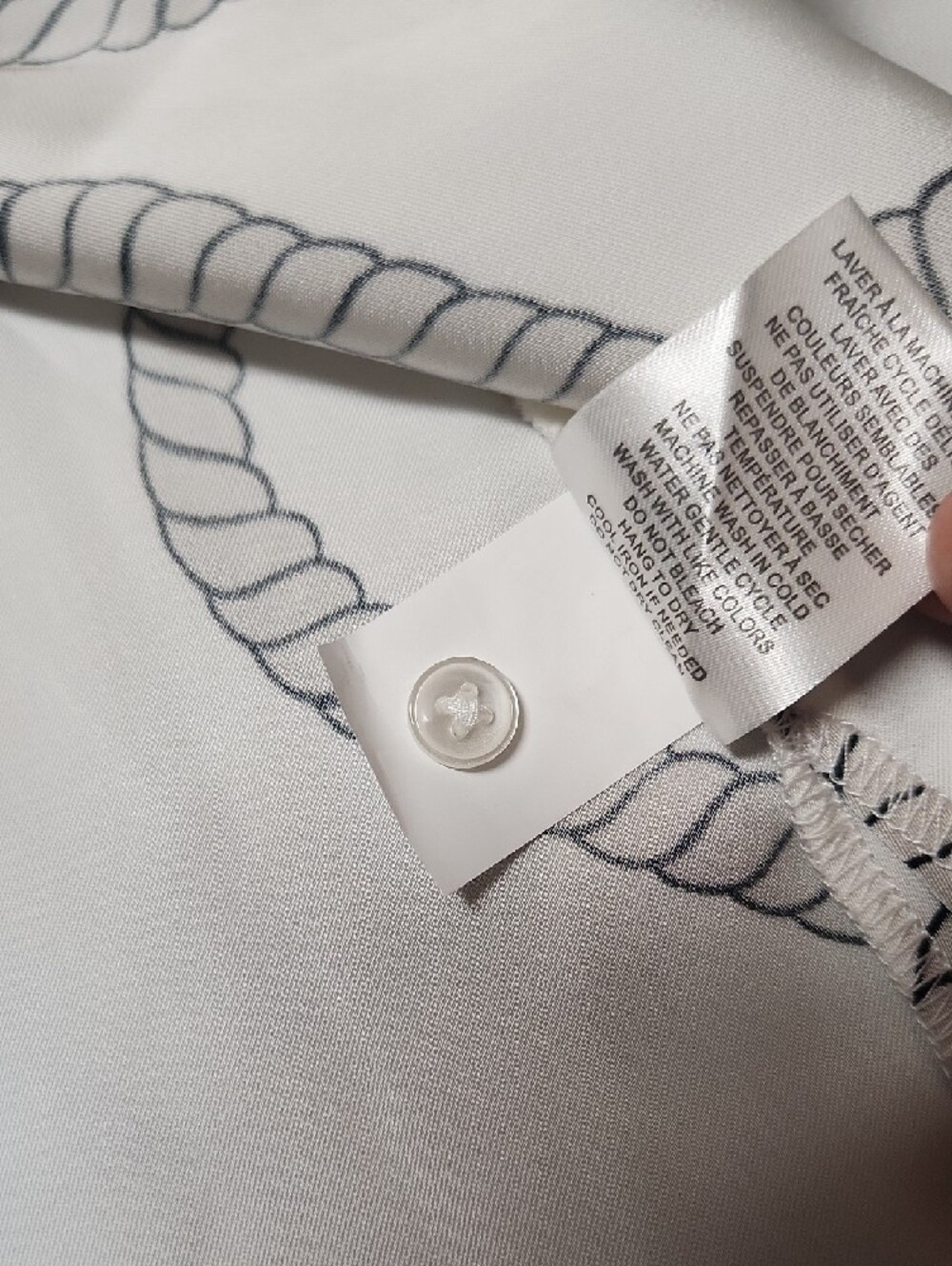 Joie White Button-Down Shirt with Gray Rope Print - Picture 10 of 10